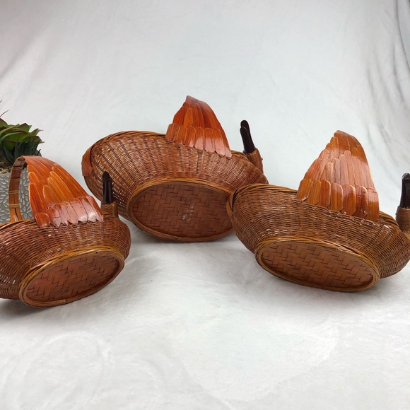 Vintage Wicker Duck Basket Bundle of 3 - Picture 4 of 7